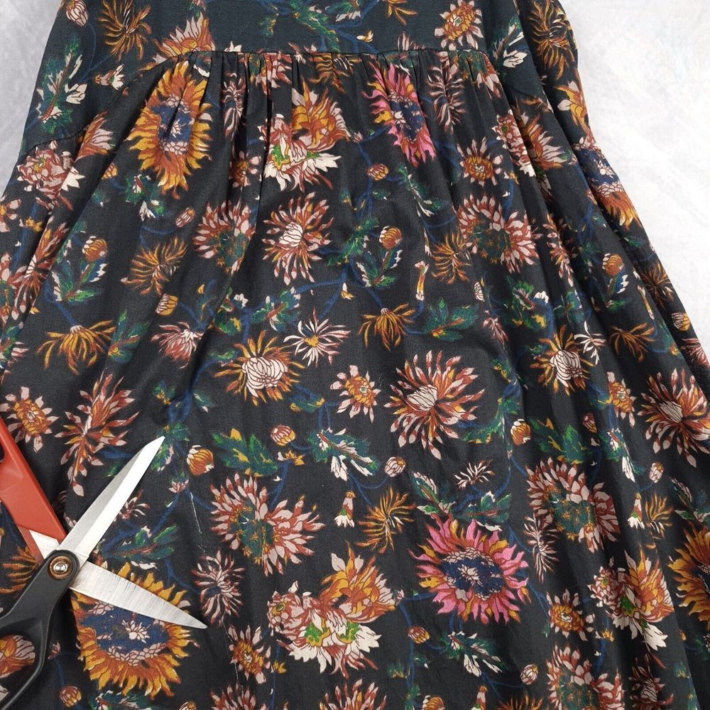 NATURAL LIFE Black Floral Maxi Dress with Green and Mustard Accents - Picture 6 of 16